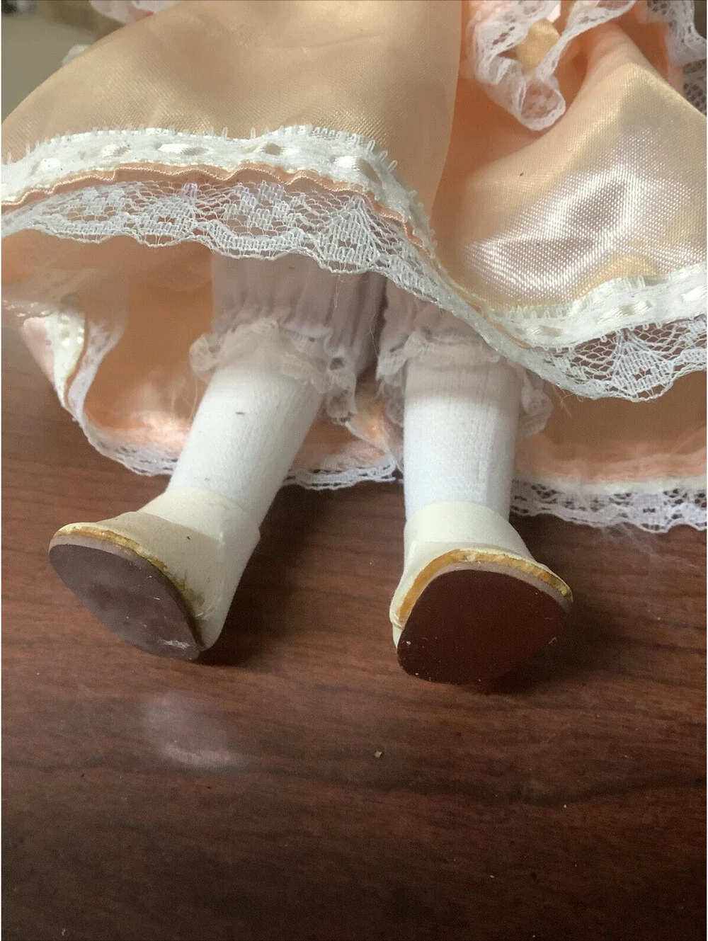 Porcelain Musical Wind Up Victorian Doll Plaid Dress